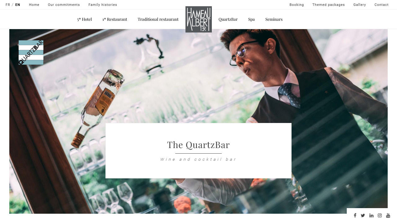 Screenshot of the Hameau Albert 1er website