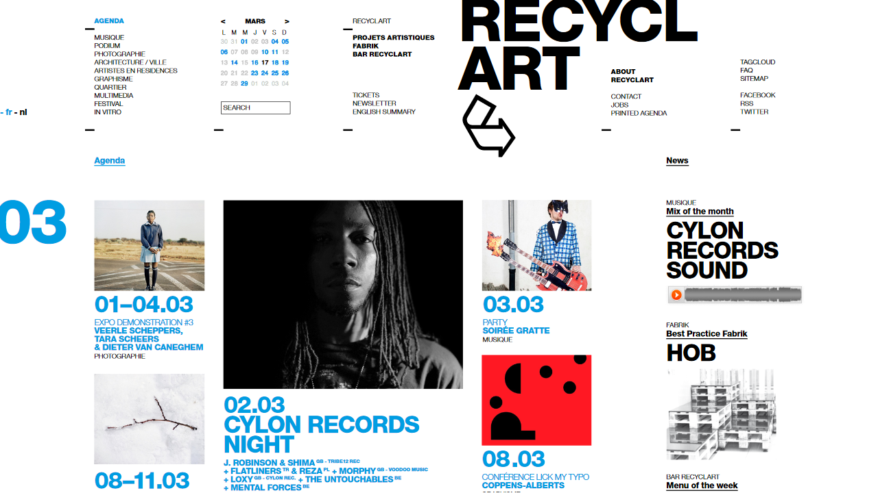 Recyclart website screenshot